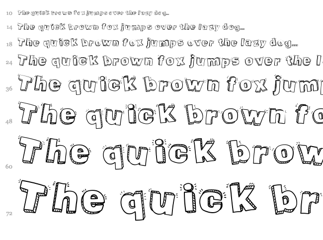 Packaging Funny font waterfall
